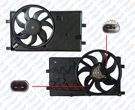 25-1809 Fan Motoru (Su+Klima) Davlumbazli Tekli Fiat Fiorino (225) 1.3 Mjt Ac + 2007-